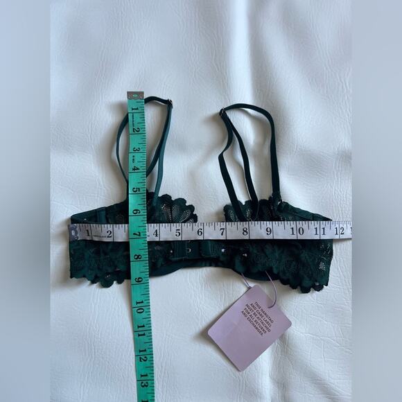 Savage x‎ Fenty Not sorry unlined green lace bralette 32B mermaid fairy Ethereal - Picture 11 of 11
